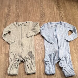Primary Gray and Light Blue Kids Footies